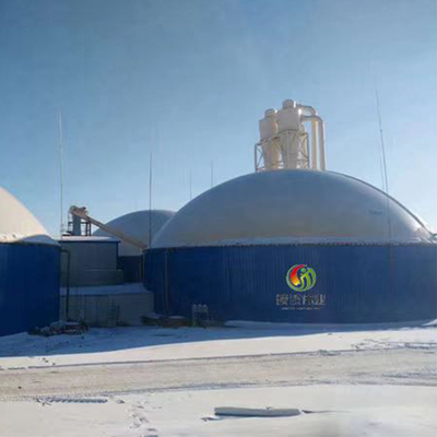 Automatyczny uchwyt na biogaz z podwójną membraną i reakcją beztlenową